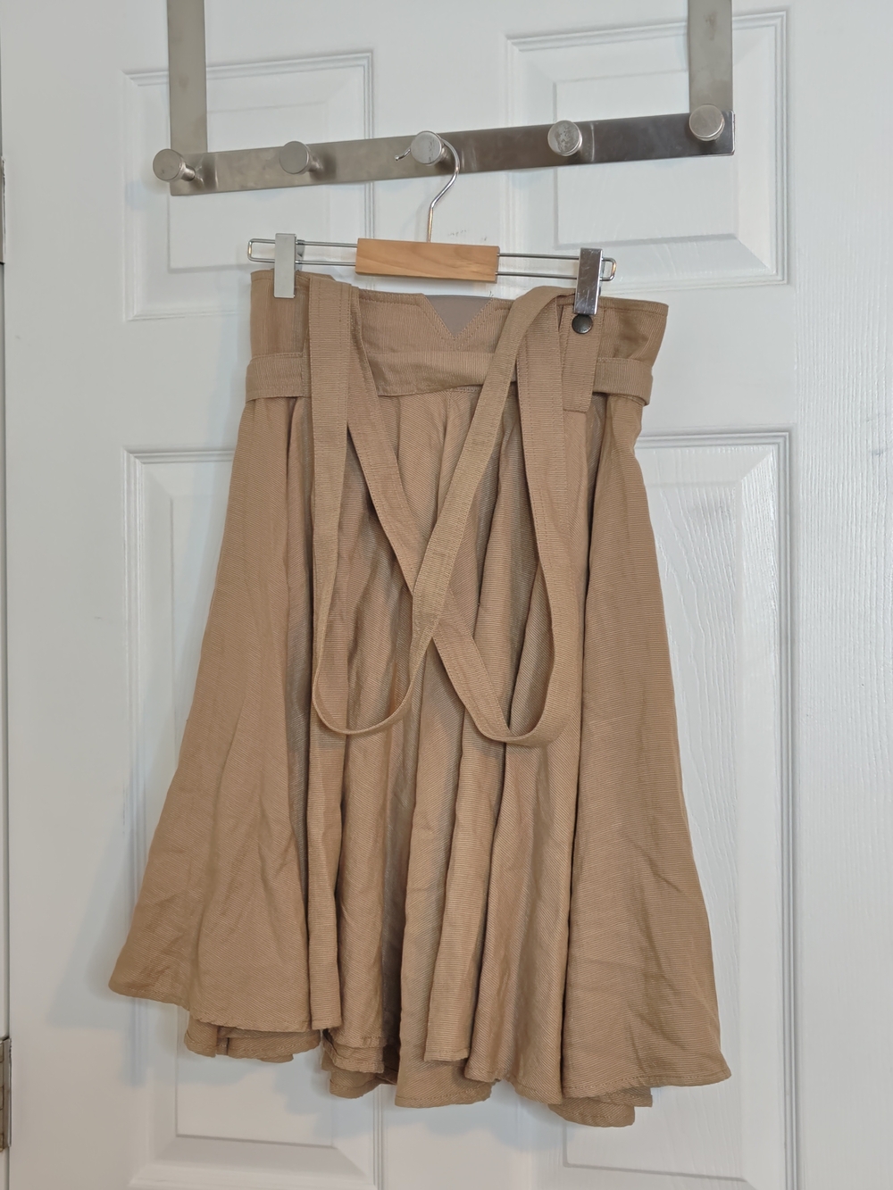See by Chloe A-Line Brown Tan Pinafore Midi Skirt with Suspenders Size S - Picture 2 of 14
